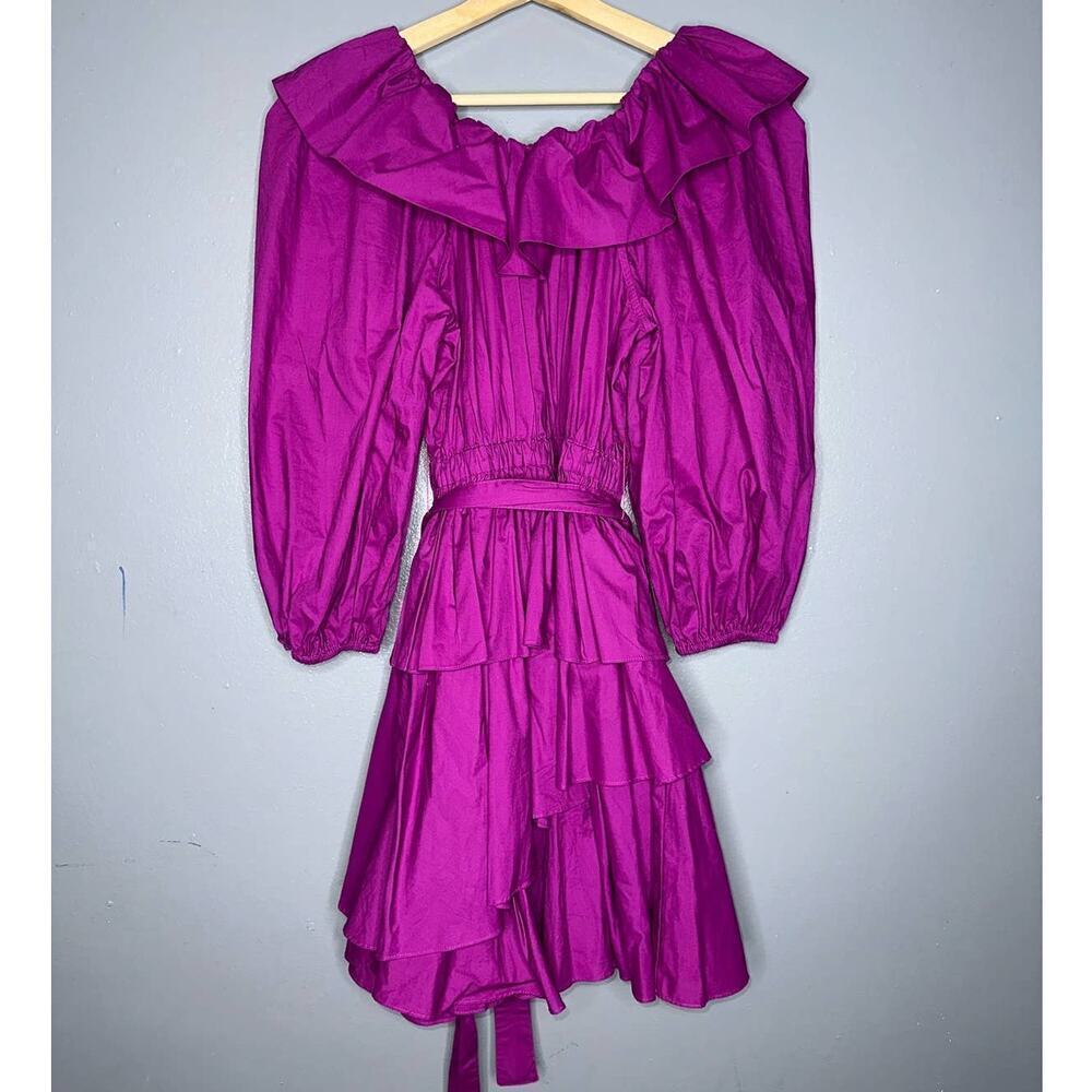Ulla Johnson Giselle Tiered Mini Dress in Orchid Long Sleeve Size 00/XS Purple - Picture 11 of 13